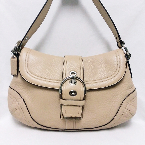 Coach Handbags - Coach Tan Leather Signature Hobo Bag